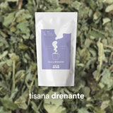 Draining herbal tea with herbs