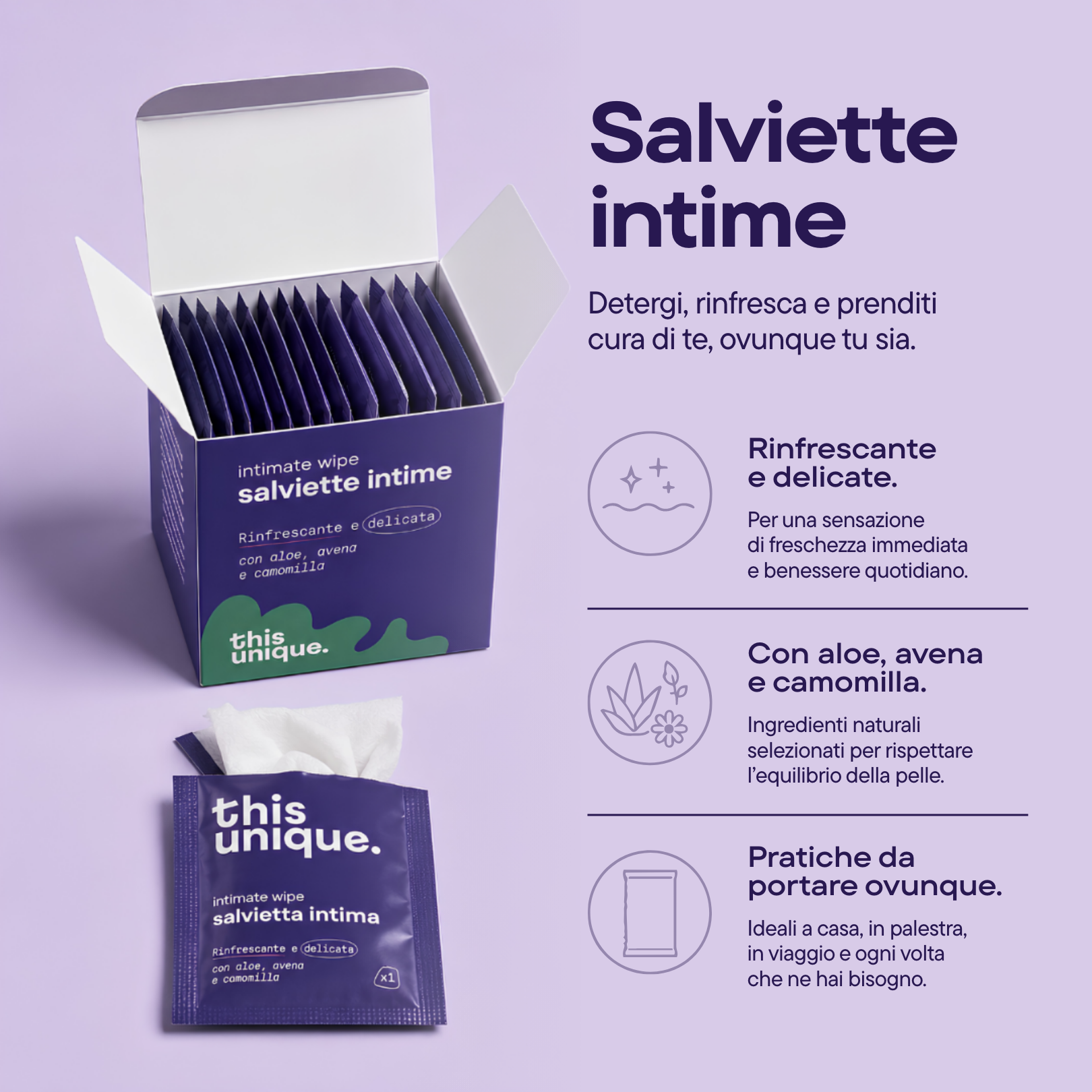 Salviette intime alla camomilla (14 pezzi)
